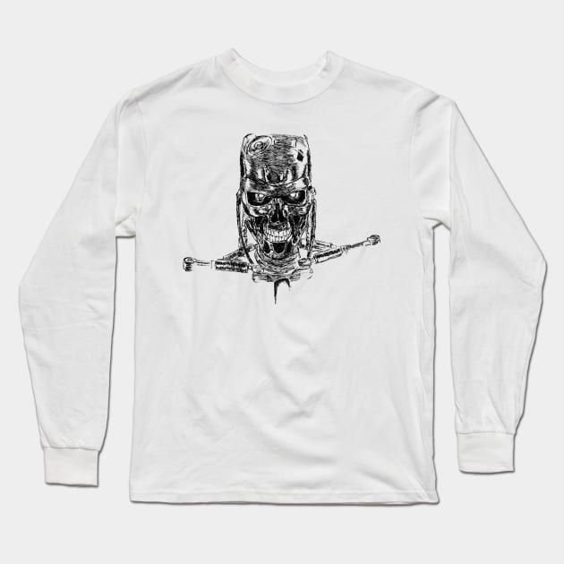 Terminator art Long Sleeve T-Shirt by theblackcross